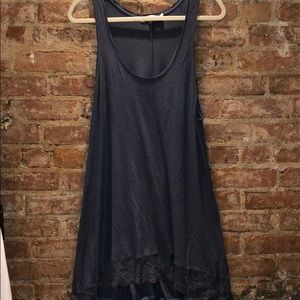 Heather blue lace trim tunic